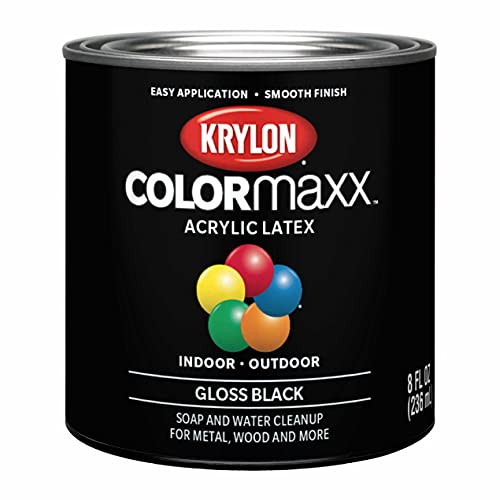 1/2 pt Krylon K05605007 Black COLORmaxx Paint & Primer, Gloss