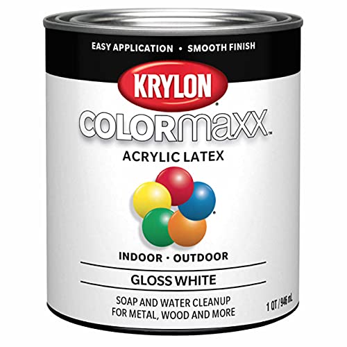1/2 pt Krylon K05612007 White COLORmaxx Paint & Primer, Gloss
