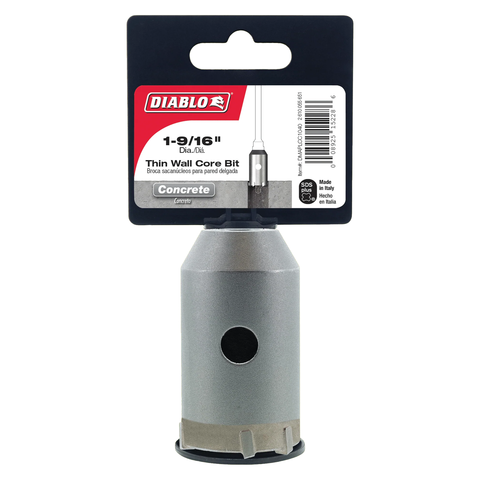 Diablo DMAPLCC1040 1-9/16" SDS-Plus Carbide Tipped Thin Wall Core Bit - Image 2
