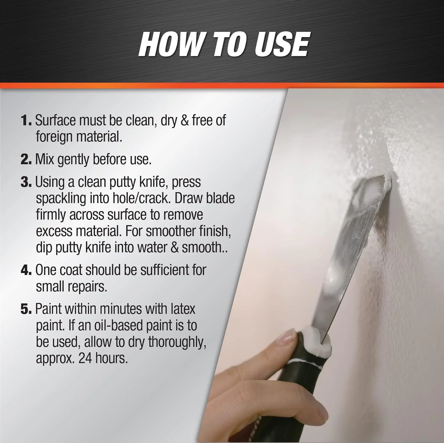 DAP (12143) Fast'N Final, White Lightweight Spackling, 1 Gallon, Interior and Exterior - Image 4
