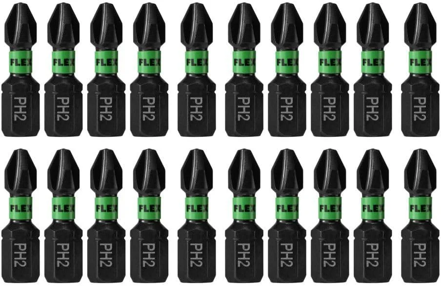 Flex FA101001 1" PH2 Impact Driver Bit, 20 Piece Bulk - Image 2