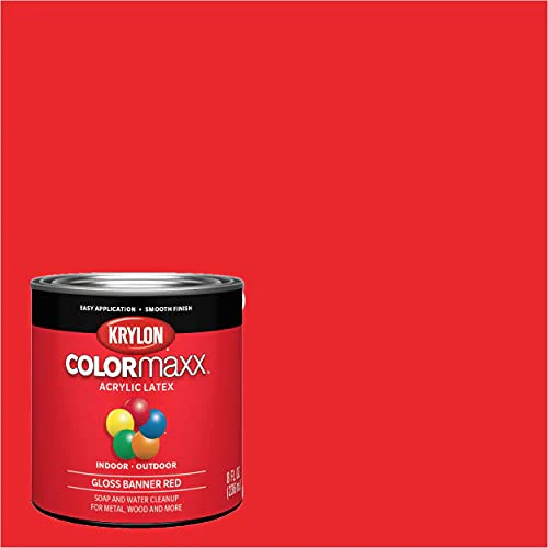 1 qt Krylon K05616007 Banner Red COLORmaxx Paint & Primer, Gloss - Image 2