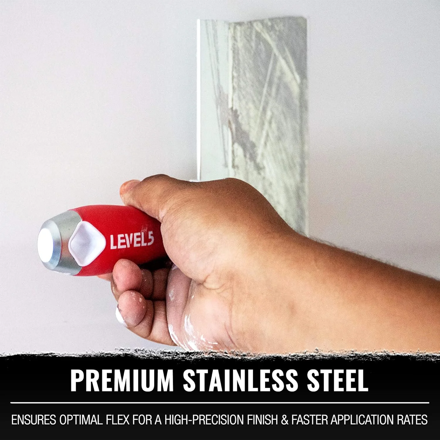10" Soft-Grip Stainless Steel Taping Knife - LEVEL5 | Pro-Grade | Metal Hammer End | 5-136 - Image 3