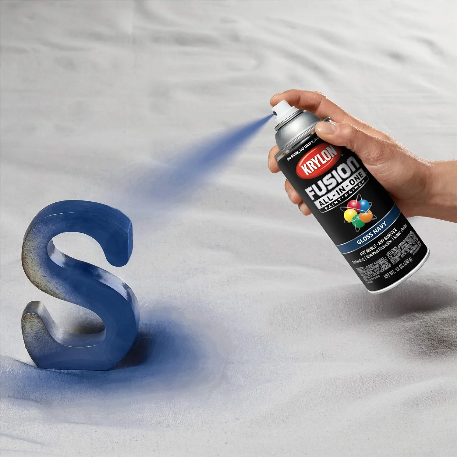 Krylon Fusion All-In-One Adhesive Spray Paint for Indoor/Outdoor Use, Gloss Navy, 12 Ounce (Pack of 1) - Image 10