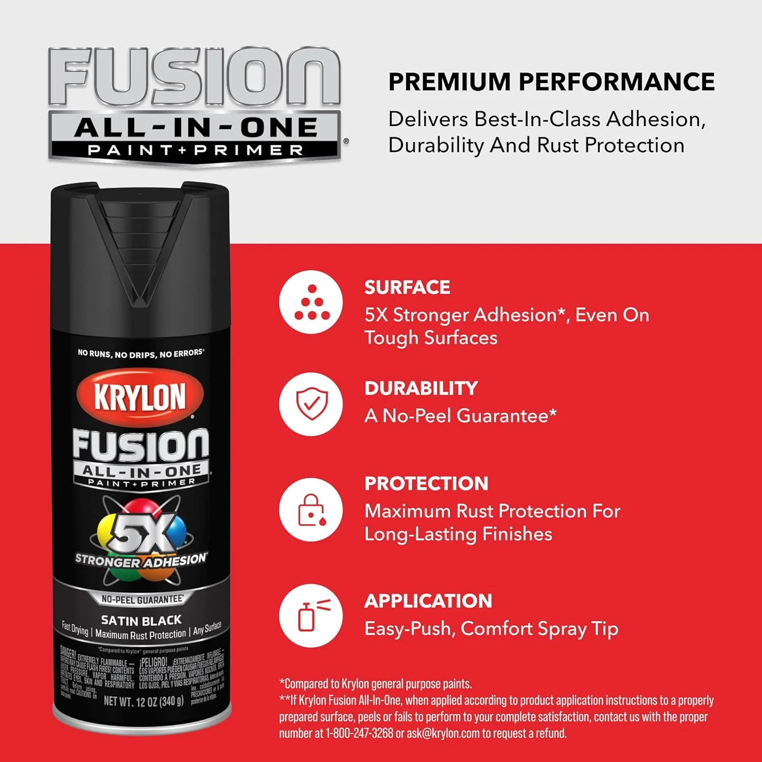 Krylon Fusion All-In-One Adhesive Spray Paint for Indoor/Outdoor Use, Gloss Navy, 12 Ounce (Pack of 1) - Image 7