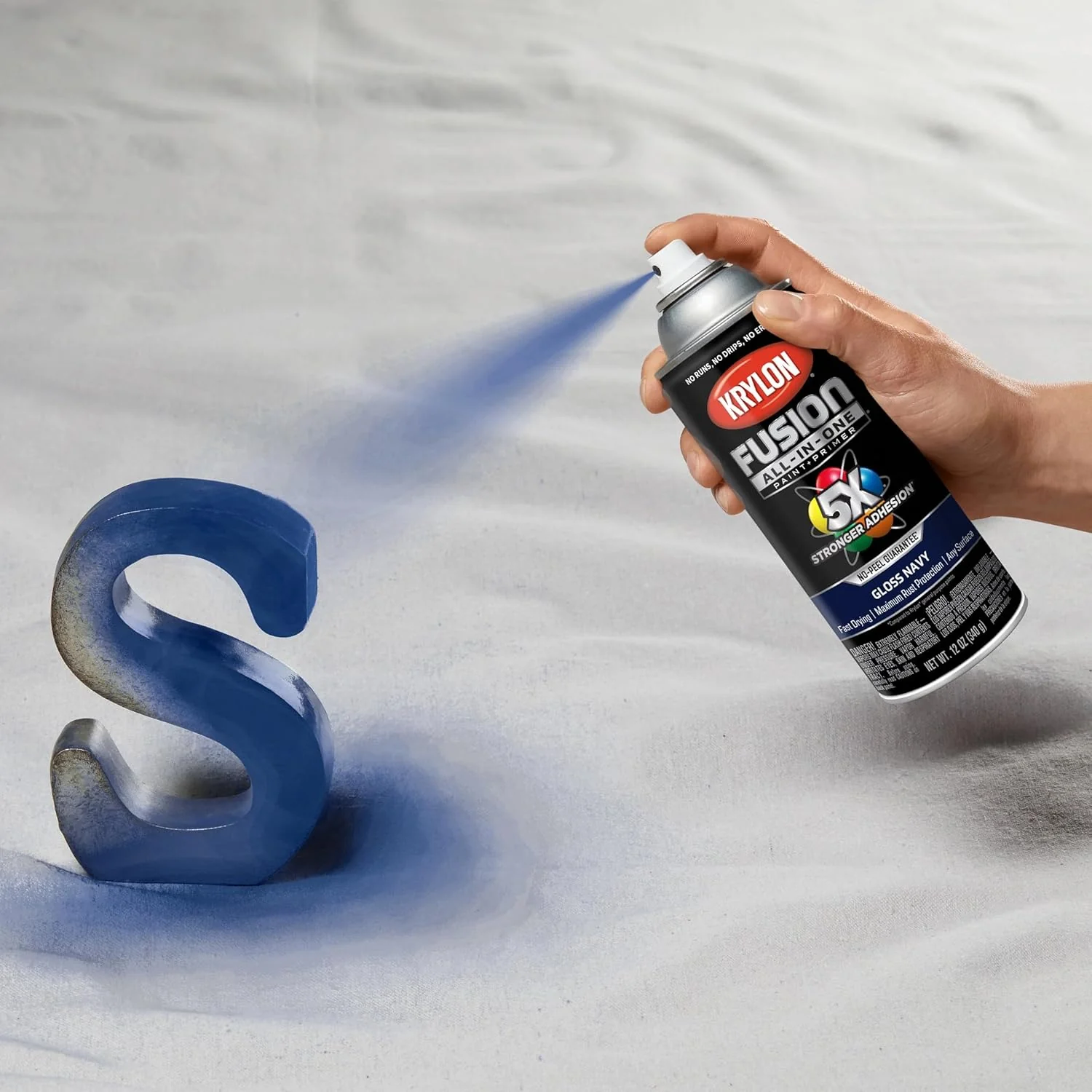 Krylon Fusion All-In-One Adhesive Spray Paint for Indoor/Outdoor Use, Gloss Navy, 12 Ounce (Pack of 1) - Image 8