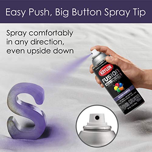 12 oz Krylon K02719007 Purple Fusion All-In-One Paint & Primer Spray Paint, Gloss - Image 4