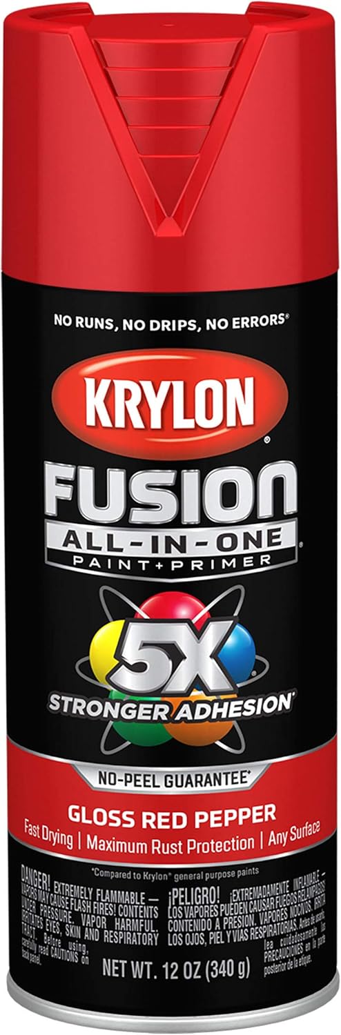 Krylon Fusion All-In-One Adhesive Spray Paint for Indoor/Outdoor Use, 12 oz, Red Pepper (Pack of 1) - Image 2