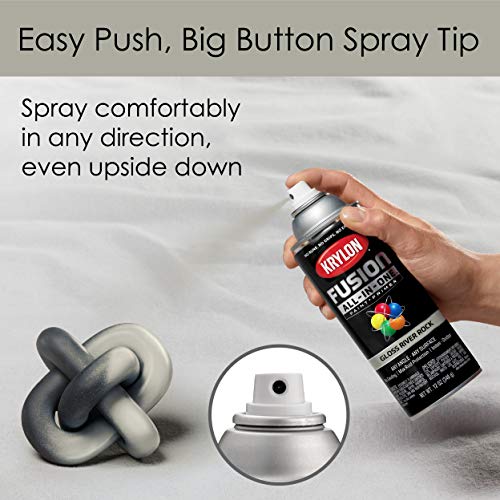 12 oz Krylon K02721007 River Rock Fusion All-In-One Paint & Primer Spray Paint, Gloss - Image 4