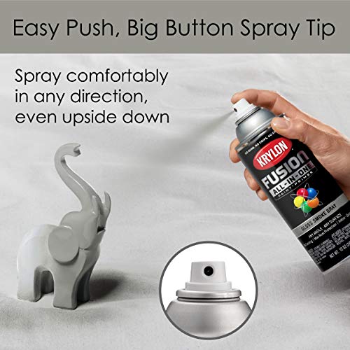 12 oz Krylon K02723007 Smoke Gray Fusion All-In-One Paint & Primer Spray Paint, Gloss - Image 5