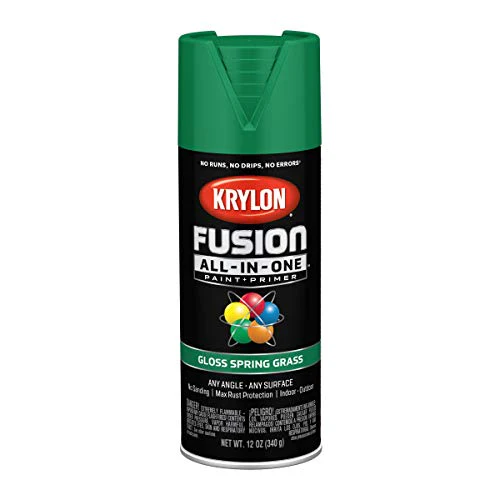 12 oz Krylon K02724007 Spring Grass Fusion All-In-One Paint & Primer Spray Paint, Gloss