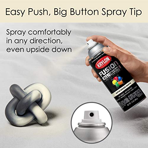 12 oz Krylon K02737007 Dover White Fusion All-In-One Paint & Primer Spray Paint, Satin - Image 4