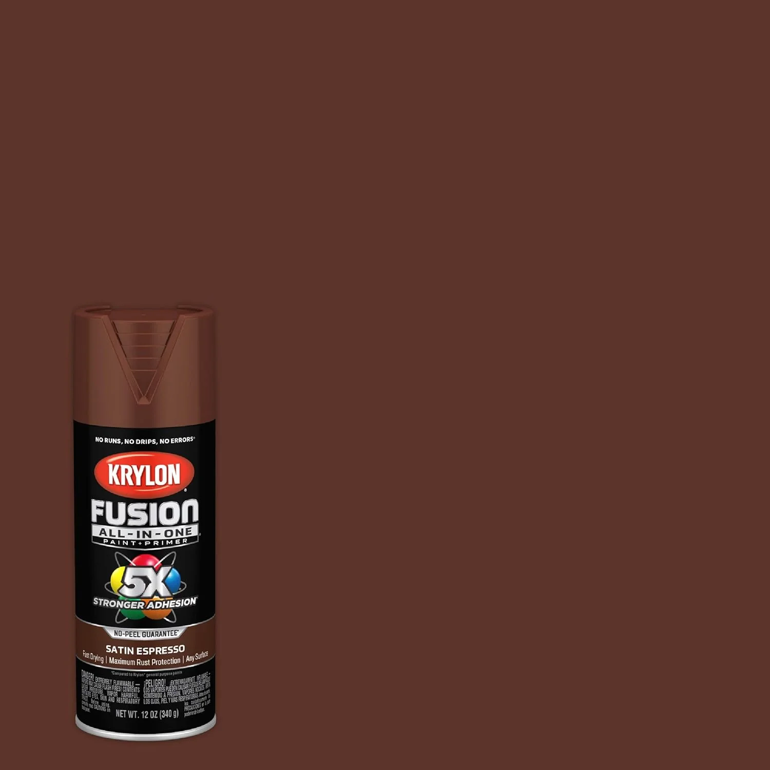 Krylon Fusion All-In-One Adhesive Spray Paint for Indoor/Outdoor Use, Satin Espresso, 12 Ounce (Pack of 1) - Image 2
