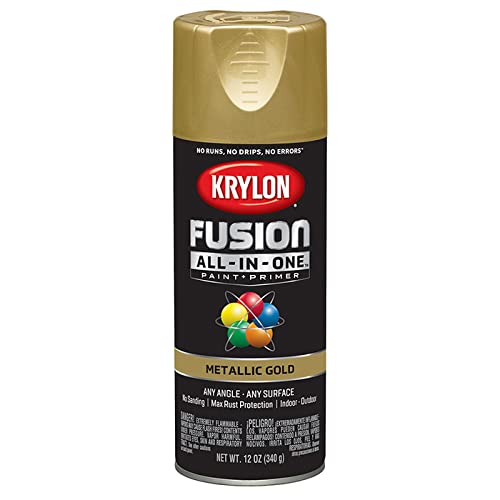 12 oz Krylon K02770007 Gold Fusion All-In-One Paint & Primer Spray Paint, Metallic - Image 4