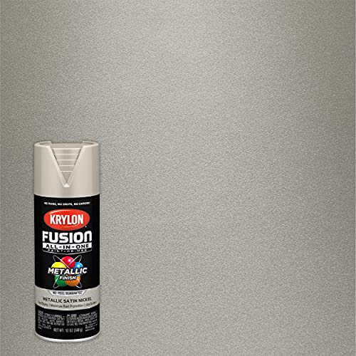 12 oz Krylon K02772007 Fusion All-In-One Satin Nickel Paint & Primer Spray Paint, Metallic - Image 2