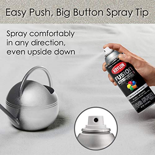 12 oz Krylon K02772007 Fusion All-In-One Satin Nickel Paint & Primer Spray Paint, Metallic - Image 4