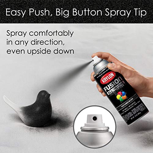 12 oz Krylon K02776007 Black Fusion All-In-One Paint & Primer Spray Paint, Textured - Image 4