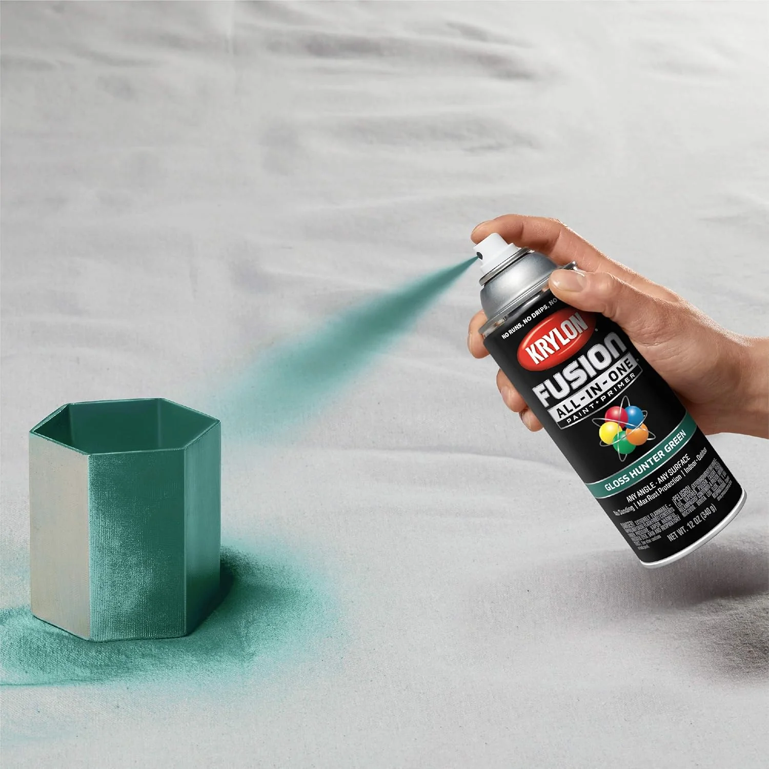 Krylon K02789007 Hunter Green Fusion All-In-One Paint & Primer Spray Paint, Gloss, 12 oz - Image 10