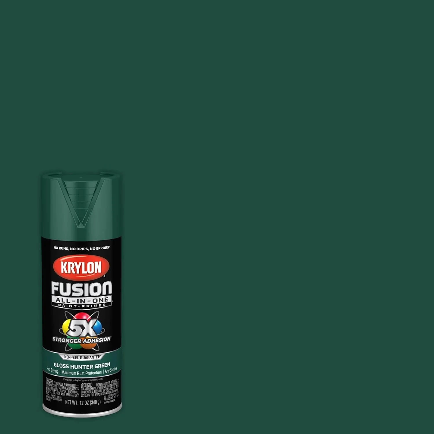 Krylon K02789007 Hunter Green Fusion All-In-One Paint & Primer Spray Paint, Gloss, 12 oz - Image 2