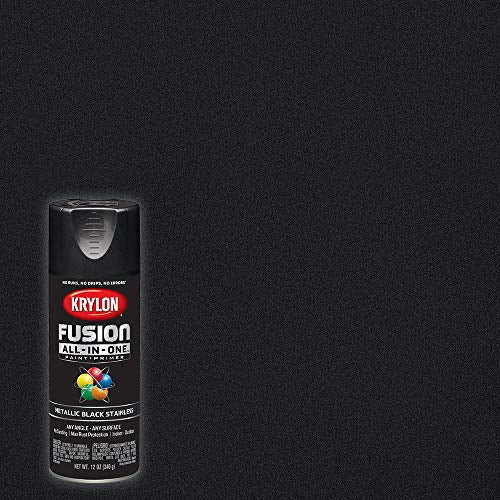 12 oz Krylon K02790007 Black Stainless Fusion All-In-One Paint & Primer Spray Paint, Metallic