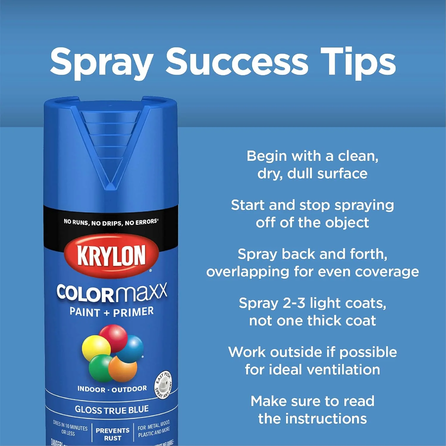 Krylon K05503007 COLORmaxx Spray Paint and Primer for Indoor/Outdoor Use, Gloss Banner Red, 12 Ounce (Pack of 1) - Image 10