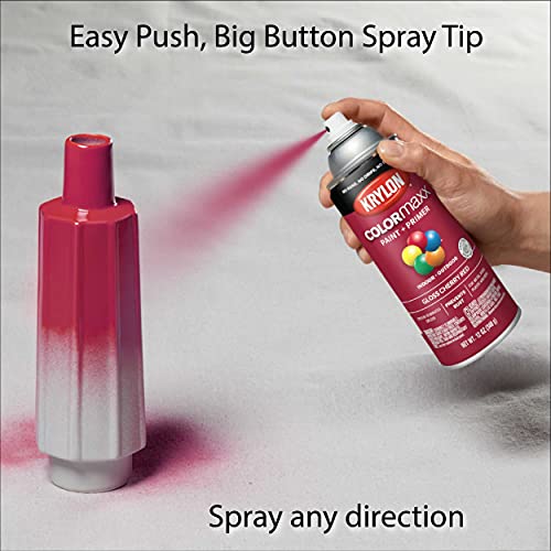 12 oz Krylon K05511007 Cherry Red COLORmaxx Paint & Primer Spray Paint, Gloss - Image 5