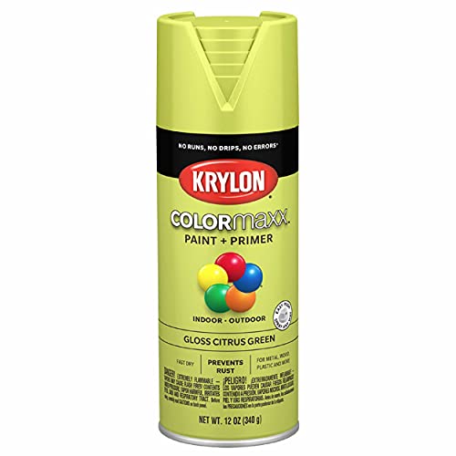 12 oz Krylon K05512007 Citrus Green COLORmaxx Paint & Primer Spray Paint, Gloss