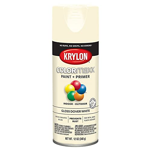 12 oz Krylon K05516007 Dover White COLORmaxx Paint & Primer Spray Paint, Gloss - Image 4