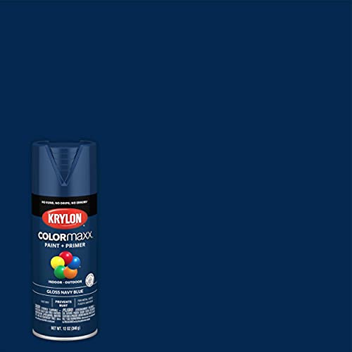 12 oz Krylon K05529007 Navy Blue COLORmaxx Paint & Primer Spray Paint, Gloss - Image 2