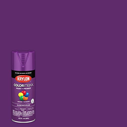 12 oz Krylon K05536007 Rich Plum COLORmaxx Paint & Primer Spray Paint, Gloss - Image 2