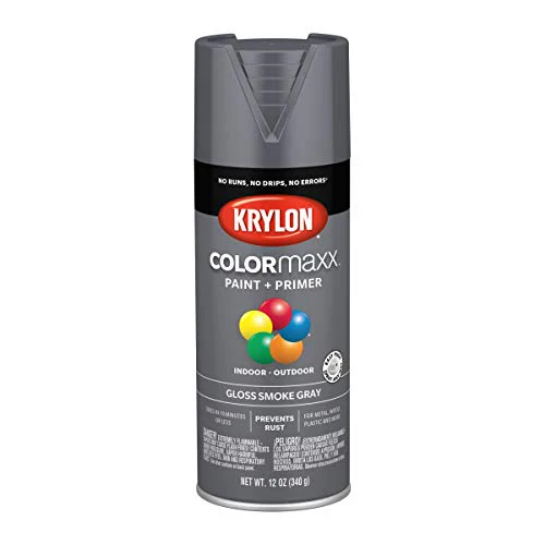 12 oz Krylon K05539007 Smoke Gray COLORmaxx Paint & Primer Spray Paint, Gloss