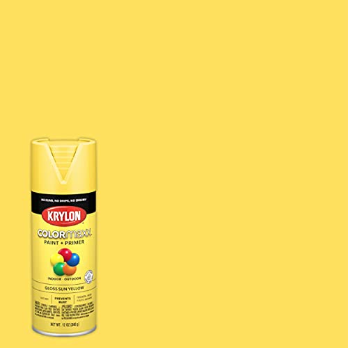 12 oz Krylon K05541007 Sun Yellow COLORmaxx Paint & Primer Spray Paint, Gloss - Image 2