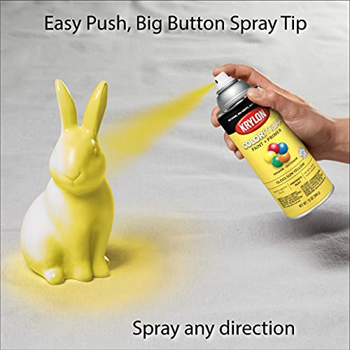 12 oz Krylon K05541007 Sun Yellow COLORmaxx Paint & Primer Spray Paint, Gloss - Image 6