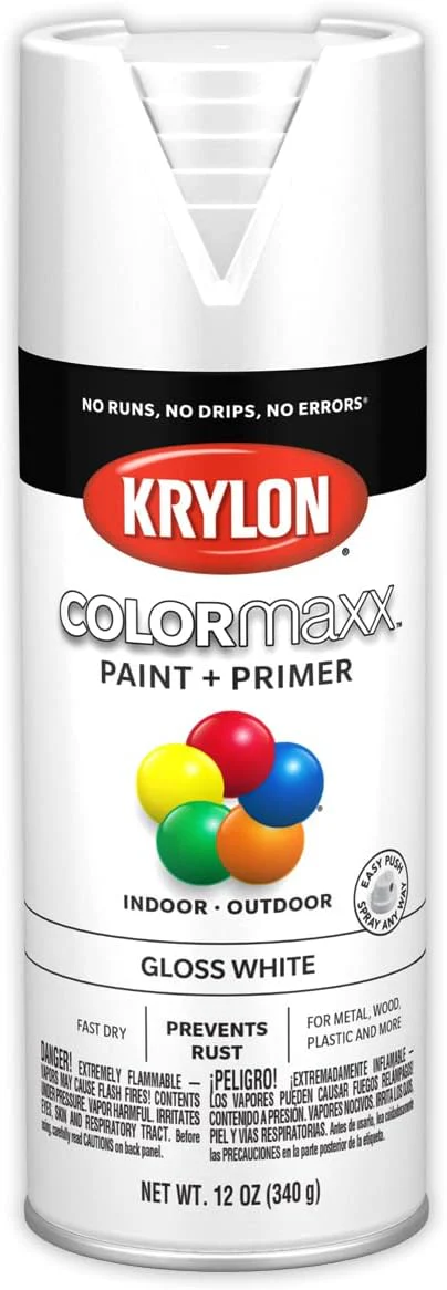 Krylon K05545007 COLORmaxx Spray Paint and Primer for Indoor/Outdoor Use, 12 Oz, Gloss White (Pack of 1) - Image 3