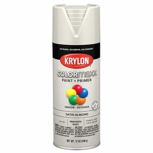 12 oz Krylon K05554007 Almond COLORmaxx Paint & Primer Spray Paint, Satin