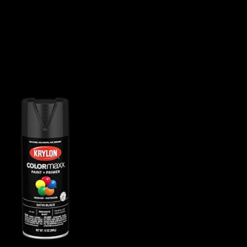 12 oz Krylon K05557007 Black COLORmaxx Paint & Primer Spray Paint, Satin - Image 2