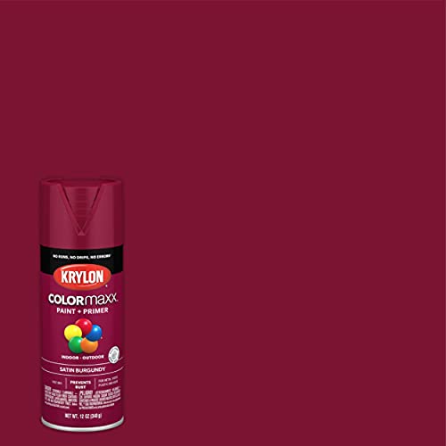12 oz Krylon K05560007 Burgundy COLORmaxx Paint & Primer Spray Paint, Satin - Image 3