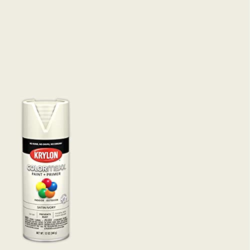 12 oz Krylon K05567007 COLORmaxx Ivory Paint & Primer Spray Paint, Satin - Image 2