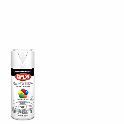 12 oz Krylon K05580007 White COLORmaxx Paint & Primer Spray Paint, Semi-Gloss - Image 2