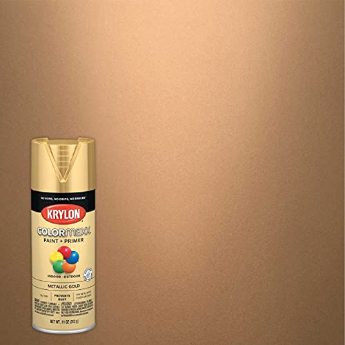 12 oz Krylon K05588007 COLORmaxx Gold Paint & Primer Spray Paint, Metallic - Image 2