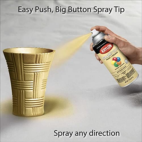 12 oz Krylon K05588007 COLORmaxx Gold Paint & Primer Spray Paint, Metallic - Image 4