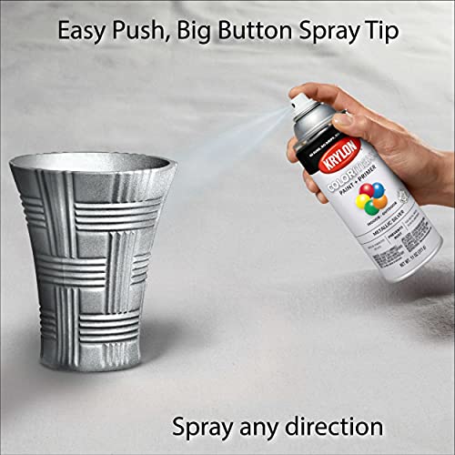 12 oz Krylon K05590007 COLORmaxx Silver Paint & Primer Spray Paint, Metallic - Image 4