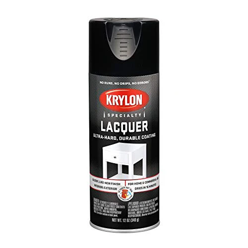 12 oz Krylon K07030777 Black Specialty Lacquer Spray Finish, Gloss