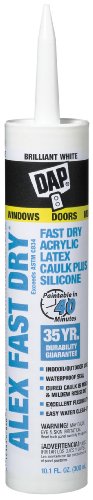 DAP Alex Plus 10.1 oz. Acrylic Latex Caulk Plus Silicone, White (12 Pack)