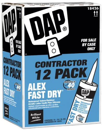 DAP Alex Plus 10.1 oz. Acrylic Latex Caulk Plus Silicone, White (12 Pack) - Image 2