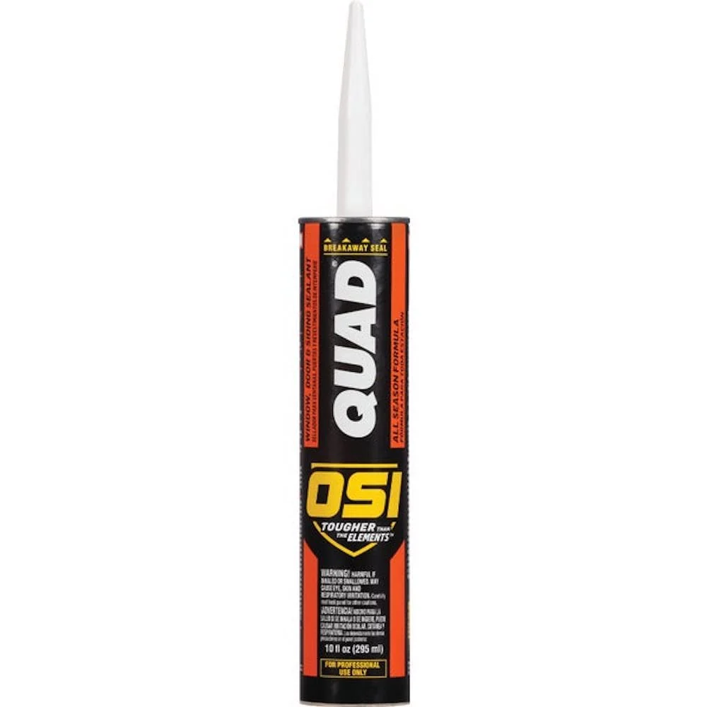 OSI 1642878 Quad White Window, Door, & Siding Sealant, Low VOC, 10 Oz (Pack of 12) - Image 2