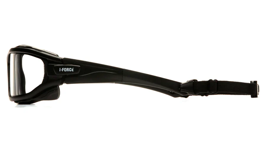 Pyramex I-Force Glasses Black Strap-Temples/Clear Anti-Fog Lens (12 Pair) - Image 3