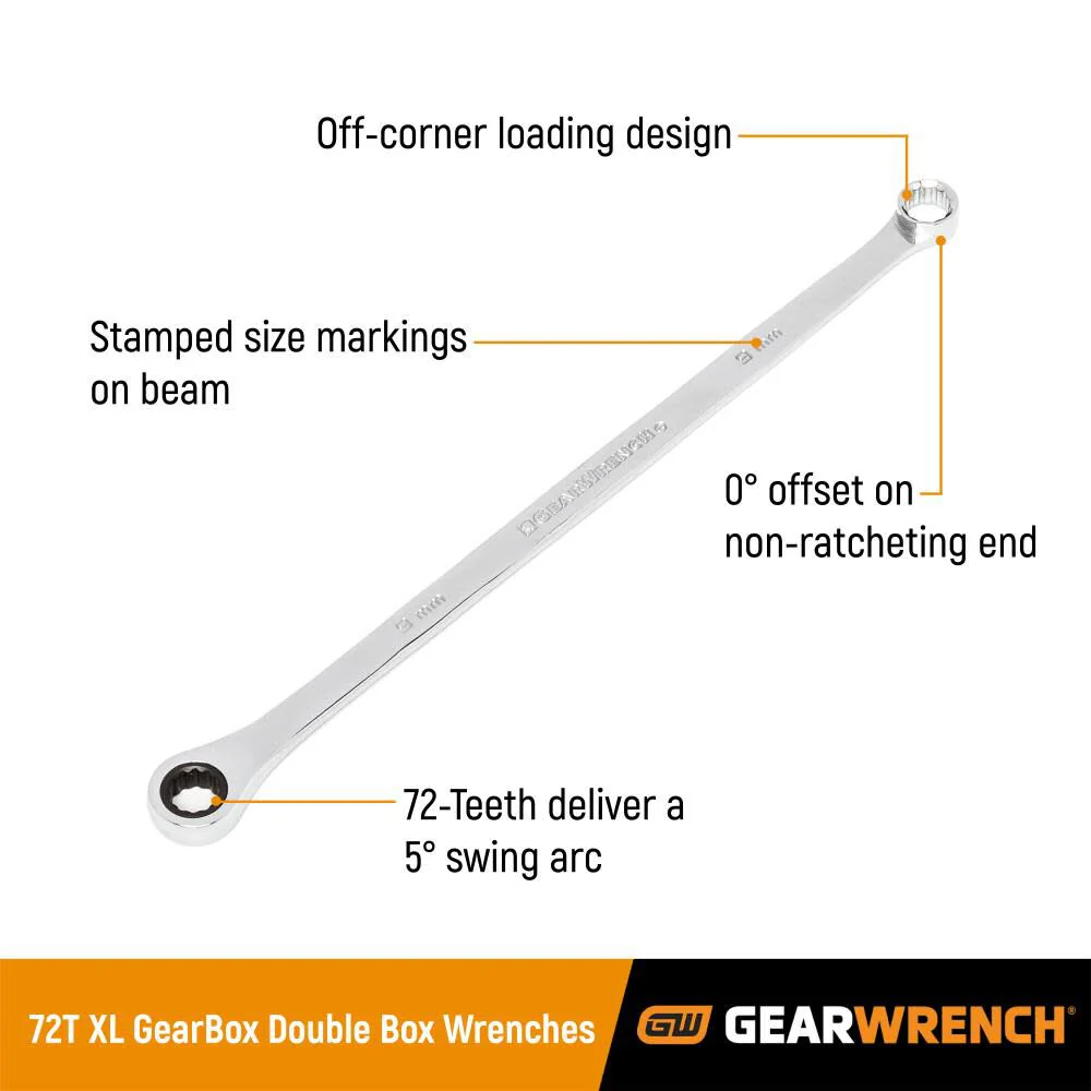 GEARWRENCH 13 Pc. GearBox 12 Pt. XL Double Box Ratcheting Wrench Set, SAE - 85999 - Image 5