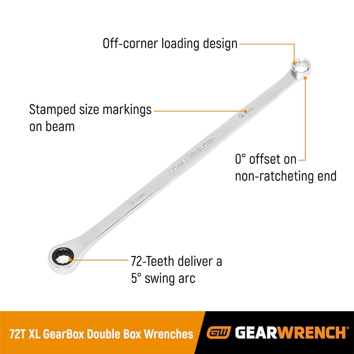 GEARWRENCH 85989 17 Piece 72-Tooth 12 Point XL GearBox Double Box Ratcheting Metric Wrench Set - Image 5