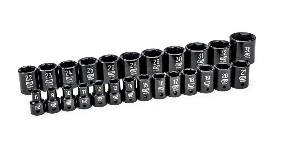 19 Pc. 1/2" Drive 6 Point SAE Impact Socket Set - Image 2